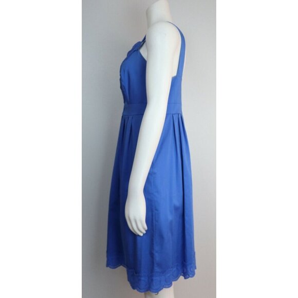 WOMEN'S BLUE EMPIRE WAIST DRESS W/ LACE TRIM - A.N.A. - SIZE 6 - Picture 5 of 10